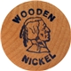 a stock 20 1-1/2 natural wood wooden nickel