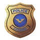 aerial view a police shield full color 5 shaped jar / bottle opener, image 1 of 2