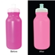 aerial view a pink 20 oz nite glow value cycle bottle with push n pull cap, image 1 of 2