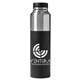 aerial view a black hampton 33 oz single wall stainless steel water bottle, image 1 of 3