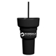 aerial view a black team 365 1l recycled pp stadium tumbler with snack bowl, image 1 of 6