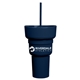 aerial view a sport dark navy team 365 1l recycled pp stadium tumbler with snack bowl, image 1 of 6