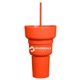 aerial view a sport orange team 365 1l recycled pp stadium tumbler with snack bowl, image 1 of 6