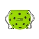aerial view a neon green gametime pickleball drawstring cinch up bag, image 1 of 4