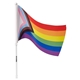 aerial view a rainbow b.free rainbow pride small handheld flag, image 1 of 2