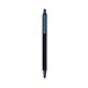 a black barrel & metallic dark blue trim bic clic pen