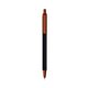 a black barrel & metallic orange trim bic clic pen