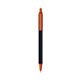 a black barrel & orange trim bic clic pen