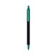 a black barrel & teal trim bic clic pen