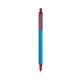 a blue barrel & metallic red trim bic clic pen