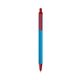 a blue barrel & red trim bic clic pen
