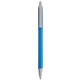 aerial view a blue barrel & silver trim bic clic pen, image 1 of 2