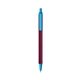 a burgundy barrel & blue trim bic clic pen
