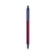 a burgundy barrel & metallic dark blue trim bic clic pen