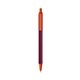 a burgundy barrel & orange trim bic clic pen