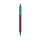 a burgundy barrel & teal trim bic clic pen