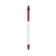 a clear barrel & burgundy trim bic clic pen