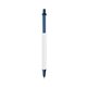 a clear barrel & metallic dark blue trim bic clic pen