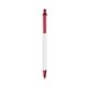 a clear barrel & metallic red trim bic clic pen