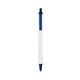 a clear barrel & navy trim bic clic pen