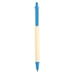 aerial view a cream barrel & blue trim bic clic pen, image 1 of 2