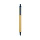 a cream barrel & metallic dark blue trim bic clic pen
