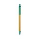 a cream barrel & teal trim bic clic pen
