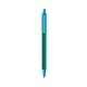 a forest green barrel & blue trim bic clic pen