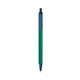 a forest green barrel & metallic dark blue trim bic clic pen