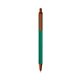 a forest green barrel & metallic orange trim bic clic pen