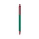 a forest green barrel & metallic red trim bic clic pen