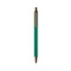 a forest green barrel & metallic sand trim bic clic pen
