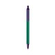 a forest green barrel & purple trim bic clic pen