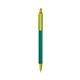 a forest green barrel & yellow trim bic clic pen