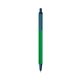 a green barrel & metallic dark blue trim bic clic pen