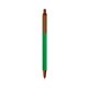 a green barrel & metallic orange trim bic clic pen