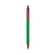 a green barrel & metallic red trim bic clic pen
