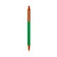 a green barrel & orange trim bic clic pen