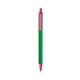 a green barrel & pink trim bic clic pen