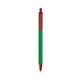 a green barrel & red trim bic clic pen