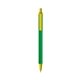 a green barrel & yellow trim bic clic pen