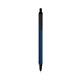 a metallic dark blue barrel & black trim bic clic pen