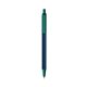 a metallic dark blue barrel & forest green trim bic clic pen