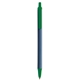 a metallic dark blue barrel & green trim bic clic pen