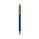 a metallic dark blue barrel & metallic green trim bic clic pen
