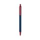 a metallic dark blue barrel & metallic red trim bic clic pen