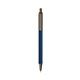 a metallic dark blue barrel & metallic sand trim bic clic pen