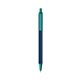 a metallic dark blue barrel & teal trim bic clic pen