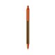 a metallic brown barrel & orange trim bic clic pen