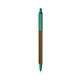 a metallic brown barrel & teal trim bic clic pen